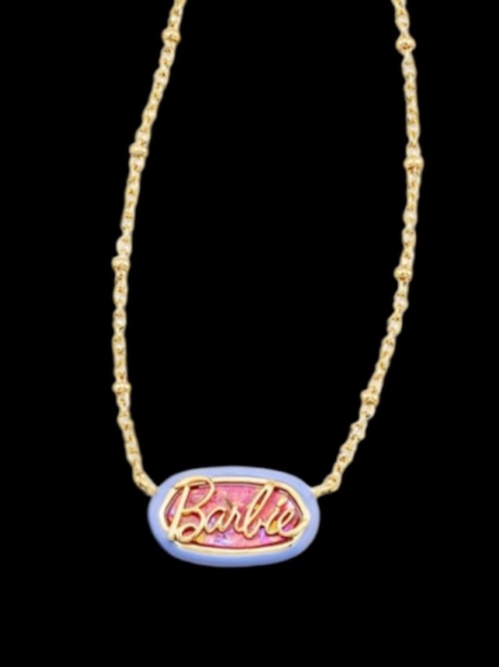 Kendra Scott x Barbie™ Elisa Satellite Necklace in Pink Iridescent Glitter Glass